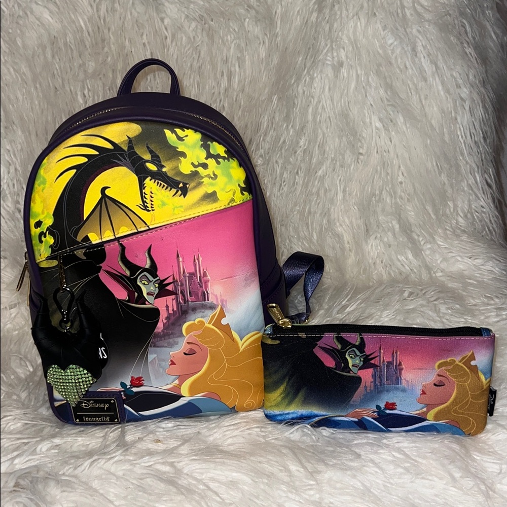 Like New Disney Loungefly Palm Sleeping Beauty Ba… - image 1